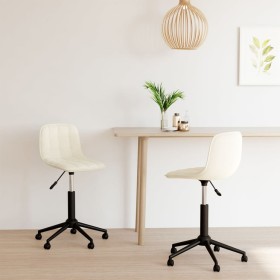 Swivel dining chairs 2 pcs cream velvet by vidaXL, dining chairs - Ref: Foro24-334116, Price: 69,99 €, Discount: %