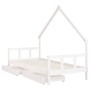 Children's bed frame and white pine wood drawers 90x190 cm by vidaXL, Cribs and beds for children - Ref: Foro24-834547, Price...