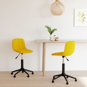 Sillas de comedor giratorias 2 uds terciopelo amarillo de vidaXL, Sillas de comedor - Ref: Foro24-334124, Precio: 73,99 €, De...