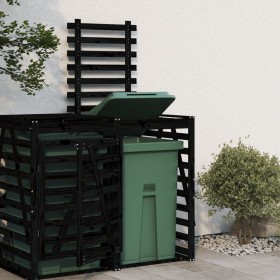 Extension for black pine wood trash bin shed by vidaXL, Waste container supports - Ref: Foro24-825111, Price: 119,75 €, Disco...