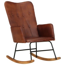 Brown Genuine Leather Rocking Chair by vidaXL, Rocking chairs - Ref: Foro24-339680, Price: 116,99 €, Discount: %