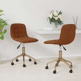 Swivel dining chairs 2 units brown velvet by vidaXL, dining chairs - Ref: Foro24-334137, Price: 79,99 €, Discount: %