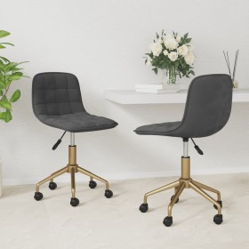 Swivel dining chairs 2 units dark gray velvet by vidaXL, dining chairs - Ref: Foro24-334140, Price: 81,08 €, Discount: %