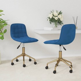 Swivel dining chairs 2 pcs blue velvet by vidaXL, dining chairs - Ref: Foro24-334143, Price: 90,68 €, Discount: %