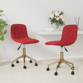 Swivel dining chairs 2 units red velvet by vidaXL, dining chairs - Ref: Foro24-334145, Price: 80,45 €, Discount: %