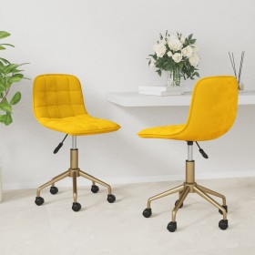 Swivel dining chairs 2 pcs mustard yellow velvet by vidaXL, dining chairs - Ref: Foro24-334146, Price: 103,99 €, Discount: %