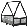 Estructura de cama para niños madera de pino negro 80x160 cm de vidaXL, Cunas y camas para niños - Ref: Foro24-834461, Precio...