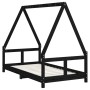 Estructura de cama para niños madera de pino negro 80x160 cm de vidaXL, Cunas y camas para niños - Ref: Foro24-834461, Precio...