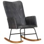 Gray Genuine Leather Rocking Chair by vidaXL, Rocking chairs - Ref: Foro24-339681, Price: 107,58 €, Discount: %