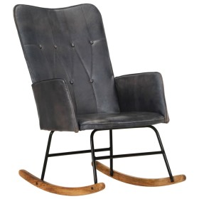 Gray Genuine Leather Rocking Chair by vidaXL, Rocking chairs - Ref: Foro24-339681, Price: 111,62 €, Discount: %