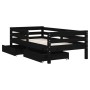 Estructura de cama niños con cajones madera pino negro 70x140cm de vidaXL, Cunas y camas para niños - Ref: Foro24-834443, Pre...