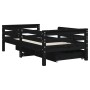 Children's bed frame with black pine wood drawers 70x140cm by vidaXL, Cribs and beds for children - Ref: Foro24-834443, Price...