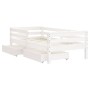 Children's bed frame with white pine wood drawers 70x140 cm by vidaXL, Cribs and beds for children - Ref: Foro24-834442, Pric...