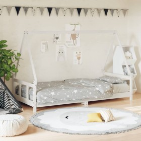 Estructura de cama para niños madera de pino blanco 90x190 cm de vidaXL, Cunas y camas para niños - Ref: Foro24-834463, Preci...