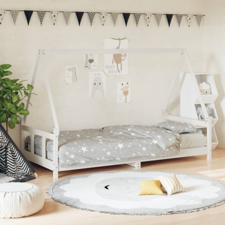 White pine wood children's bed frame 90x190 cm by vidaXL, Cribs and beds for children - Ref: Foro24-834463, Price: 111,62 €, ...