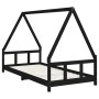 Estructura de cama para niños madera de pino negro 90x200 cm de vidaXL, Cunas y camas para niños - Ref: Foro24-834455, Precio...