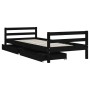 Children's bed frame and black pine wood drawers 90x190 cm by vidaXL, Cribs and beds for children - Ref: Foro24-834449, Price...