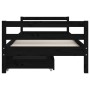 Children's bed frame and black pine wood drawers 90x190 cm by vidaXL, Cribs and beds for children - Ref: Foro24-834449, Price...