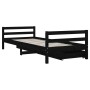 Children's bed frame and black pine wood drawers 90x190 cm by vidaXL, Cribs and beds for children - Ref: Foro24-834449, Price...