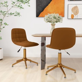 Swivel dining chairs 2 units brown velvet by vidaXL, dining chairs - Ref: Foro24-334159, Price: 102,99 €, Discount: %