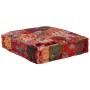 Handgefertigter quadratischer Pouf aus Baumwoll-Pachtwork, 50 x 50 x 12 cm, rot von vidaXL, Osmanen - Ref: Foro24-246575, Pre...