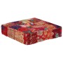 Handgefertigter quadratischer Pouf aus Baumwoll-Pachtwork, 50 x 50 x 12 cm, rot von vidaXL, Osmanen - Ref: Foro24-246575, Pre...