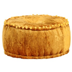 Round mustard velvet pouf 40x20 cm by vidaXL, Ottomans - Ref: Foro24-287568, Price: 33,44 €, Discount: %