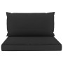 Pallet sofa cushions 2 units black fabric by vidaXL, Cushions for chairs and sofas - Ref: Foro24-47444, Price: 48,24 €, Disco...