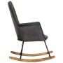 Gray Genuine Leather Rocking Chair by vidaXL, Rocking chairs - Ref: Foro24-339681, Price: 107,58 €, Discount: %