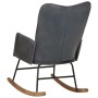 Gray Genuine Leather Rocking Chair by vidaXL, Rocking chairs - Ref: Foro24-339681, Price: 107,58 €, Discount: %