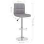 Kitchen stools 2 units light gray fabric by vidaXL, Kitchen stools - Ref: Foro24-334239, Price: 107,00 €, Discount: %