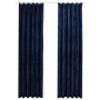 Blackout curtains hooks 2 pcs dark blue velvet 140x175cm by vidaXL, Curtains and curtains - Ref: Foro24-134532, Price: 40,99 ...