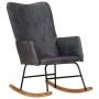 Gray Genuine Leather Rocking Chair by vidaXL, Rocking chairs - Ref: Foro24-339681, Price: 107,58 €, Discount: %