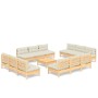 Garden furniture 13 pieces cream pine wood cushions by vidaXL, Garden sets - Ref: Foro24-3096052, Price: 888,76 €, Discount: %