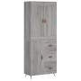 Aparador alto madera contrachapada gris sonoma 69,5x34x180 cm de vidaXL, Aparadores - Ref: Foro24-3199791, Precio: 154,84 €, ...