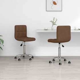 Swivel dining chairs 2 units brown fabric by vidaXL, dining chairs - Ref: Foro24-334326, Price: 90,99 €, Discount: %