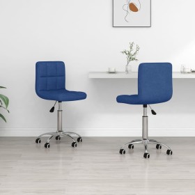 Swivel dining chairs 2 units blue fabric by vidaXL, dining chairs - Ref: Foro24-334327, Price: 96,99 €, Discount: %