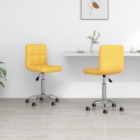 Swivel dining chairs 2 units mustard yellow fabric by vidaXL, dining chairs - Ref: Foro24-334330, Price: 95,99 €, Discount: %