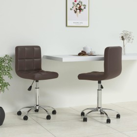 Swivel dining chairs 2 units brown synthetic leather by vidaXL, dining chairs - Ref: Foro24-334346, Price: 116,99 €, Discount: %