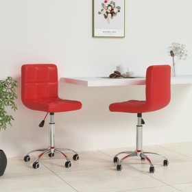 Swivel Dining Chairs 2 Pcs Red Red Synthetic Leather by vidaXL, dining chairs - Ref: Foro24-334349, Price: 111,63 €, Discount: %