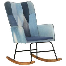 Denim blue patchwork canvas rocking chair by vidaXL, Rocking chairs - Ref: Foro24-339688, Price: 116,99 €, Discount: %