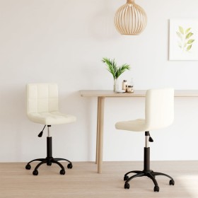 Swivel dining chairs 2 pcs cream velvet by vidaXL, dining chairs - Ref: Foro24-334366, Price: 97,60 €, Discount: %