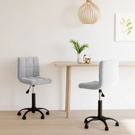 2pcs Light Gray Velvet Swivel Dining Chairs by vidaXL, dining chairs - Ref: Foro24-334367, Price: 83,99 €, Discount: %