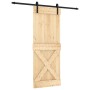 Puerta corredera con herrajes madera maciza de pino 80x210 cm de vidaXL, Puertas - Ref: Foro24-3202999, Precio: 154,49 €, Des...