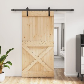 Sliding door with solid pine wood fittings 100x210 cm by vidaXL, Doors - Ref: Foro24-3203003, Price: 172,99 €, Discount: %