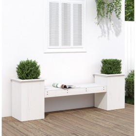 White pine wood bench with planters 184.5x39.5x56.5 cm by vidaXL, garden benches - Ref: Foro24-825171, Price: 183,29 €, Disco...