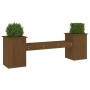 Honey brown pine wood bench with planters 184.5x39.5x56.5 cm by vidaXL, garden benches - Ref: Foro24-825173, Price: 142,68 €,...