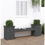 Bench with planters solid gray pine wood 184.5x39.5x56.5 cm by vidaXL, garden benches - Ref: Foro24-825172, Price: 146,51 €, ...