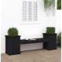 Banco con jardineras madera de pino negro 184,5x39,5x56,5 cm de vidaXL, Bancos de jardín - Ref: Foro24-825174, Precio: 151,20...