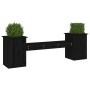 Banco con jardineras madera de pino negro 184,5x39,5x56,5 cm de vidaXL, Bancos de jardín - Ref: Foro24-825174, Precio: 151,20...